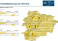 Avís groc per altes temperatures i per tempestes el dissabte